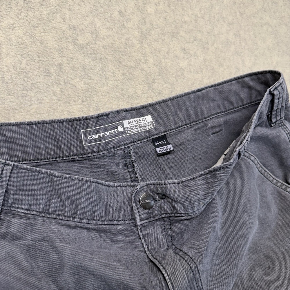 Carhartt Rugged Flex Double Front Work Pants Distressed Gray 36x34 - Picture 4 of 10